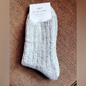 NWT Loft Fkecked Cozy Crew Socks